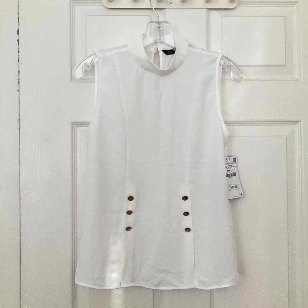 NEW Zara Basic Collection Sleeveless Mock-Neck Blouse